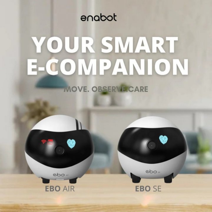 Enabot EBO Air Home Security Pet Camera, 2 Way Talk, Night Vison, Wireless  APP Remote Control Indoor Security Camera, Movable Rechargeable Cam for